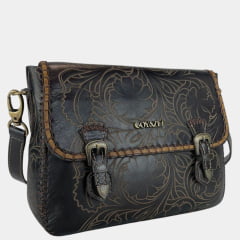 Bolsa Feminina Goyazes Couro Atlanta Café Bo Dallas Creme Ref:B-2408-3