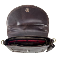 Bolsa Feminina Goyazes Couro Atlanta Café Couro Pelo Bovino Café Ref: B-2518-5