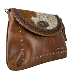 Bolsa Feminina Goyazes Couro Atlanta Caramelo Couro Pelo Bovino Caramelo Ref:B-2518-4