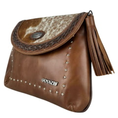 Bolsa Feminina Goyazes Couro Atlanta Caramelo Couro Pelo Bovino Caramelo Ref:B-2518-4