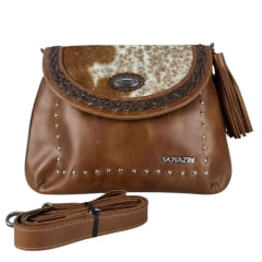 Bolsa Feminina Goyazes Couro Atlanta Caramelo Couro Pelo Bovino Caramelo Ref:B-2518-4