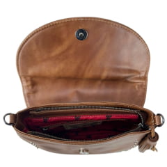 Bolsa Feminina Goyazes Couro Atlanta Caramelo Couro Pelo Bovino Caramelo Ref:B-2518-4