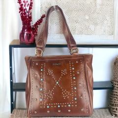 Bolsa Feminina Goyazes Couro Atlanta Caramelo Ref:B-2305-5