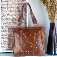 Bolsa Feminina Goyazes Couro Atlanta Caramelo Ref:B-2305-5