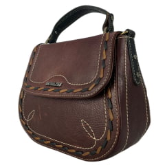 Bolsa Feminina Goyazes Couro Bison Brown/Couro Bison Preto Ref:B-2521-4