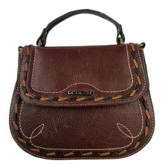 Bolsa Feminina Goyazes Couro Bison Brown/Couro Bison Preto Ref:B-2521-4