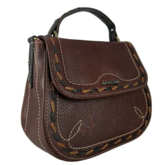 Bolsa Feminina Goyazes Couro Bison Brown/Couro Bison Preto Ref:B-2521-4