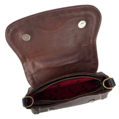 Bolsa Feminina Goyazes Couro Bison Brown/Couro Bison Preto Ref:B-2521-4