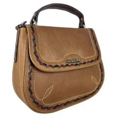 Bolsa Feminina Goyazes Couro Bison Tan/Couro Bison Brown Ref:B-2521-2