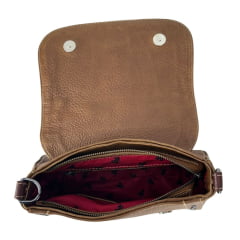 Bolsa Feminina Goyazes Couro Bison Tan/Couro Bison Brown Ref:B-2521-2