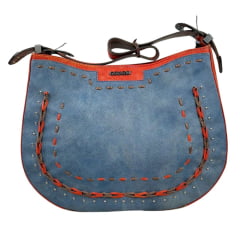 Bolsa Feminina Goyazes Couro Cabardino Azul/Orange - Ref. B-2201-1