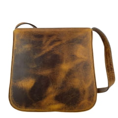 Bolsa Feminina Goyazes Couro Dallas Ocre-Bol Com Bordado Ref: B-2402-3