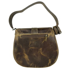 Bolsa Feminina Goyazes Couro Dallas Ocre Com Franjas E Tachinhas Ref:B-2502-3