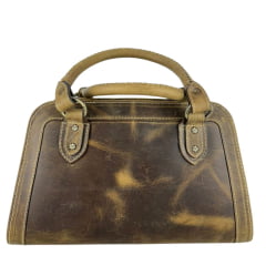 Bolsa Feminina Goyazes Couro Dallas Ocre Tecido Inca Ref:B-2511-3