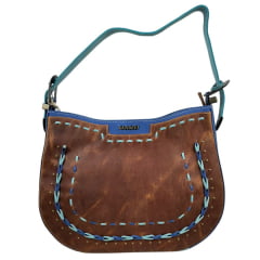 Bolsa Feminina Goyazes Couro Dallas Terra/Bufalo Marinho - REF: B-2201-3