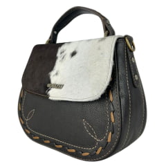 Bolsa Feminina Goyazes Couro Pelo Bovino Café Bison Café Ref:B-2521-8