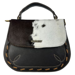 Bolsa Feminina Goyazes Couro Pelo Bovino Café Bison Café Ref:B-2521-8