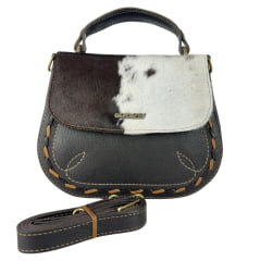 Bolsa Feminina Goyazes Couro Pelo Bovino Café Bison Café Ref:B-2521-8