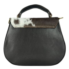 Bolsa Feminina Goyazes Couro Pelo Bovino Café Bison Café Ref:B-2521-8