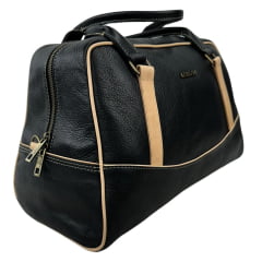 Bolsa Feminina Goyazes Couro Pit Stop Preto/Bege - REF: B-2302-1