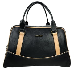 Bolsa Feminina Goyazes Couro Pit Stop Preto/Bege - REF: B-2302-1