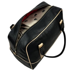 Bolsa Feminina Goyazes Couro Pit Stop Preto/Bege - REF: B-2302-1