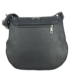 Bolsa Feminina Goyazes Couro Pit Stop Preto Com Franjas E Tachinhas Prata Ref: B-2502-1