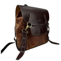 Bolsa Mochila Feminina Goyazes Couro Dallas Terra/Mustang Café - REF: B-2105-1