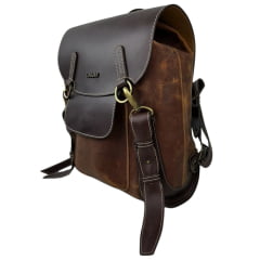 Bolsa Mochila Feminina Goyazes Couro Dallas Terra/Mustang Café - REF: B-2105-1