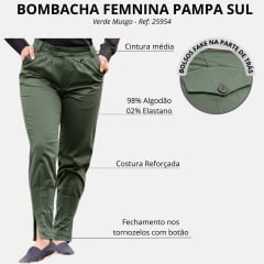 Bombacha Feminina Pampa Sul Encanto Verde Musgo Ref: 25954