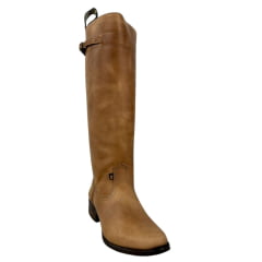 Bota Gaúcha Beretta Feminina Montaria Couro Fóssil Madeira- Solado Montana Ref:3006