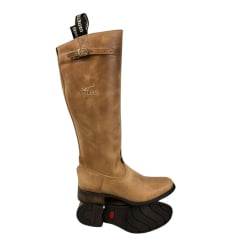 Bota Gaúcha Beretta Feminina Montaria Couro Fóssil Madeira- Solado Montana Ref:3006