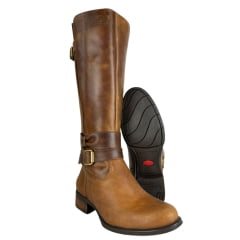 Bota Gaúcha Feminina Beretta Com Detalhe De Fivela Castor Solado Montana Ref:3045