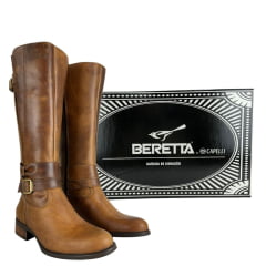 Bota Gaúcha Feminina Beretta Com Detalhe De Fivela Castor Solado Montana Ref:3045