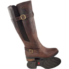 Bota Montaria Feminina Beretta Fóssil Havana Zíper Elástico Fivelas No Cano Solado Montana - Ref:3002
