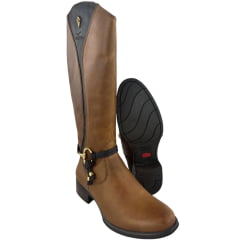 Bota Montaria Feminina Beretta Castor/Café Zíper Solado Montana - Ref:3005 Bota Montaria Feminina Beretta Castor/Café Zíper Solado Montana - Ref:3005