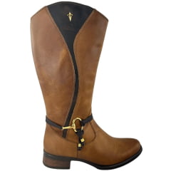 Bota Montaria Feminina Beretta Castor/Café Zíper Solado Montana - Ref:3005