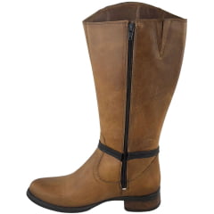 Bota Montaria Feminina Beretta Castor/Café Zíper Solado Montana - Ref:3005