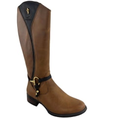 Bota Montaria Feminina Beretta Castor/Café Zíper Solado Montana - Ref:3005