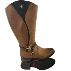 Bota Montaria Feminina Beretta Castor/Café Zíper Solado Montana - Ref:3005