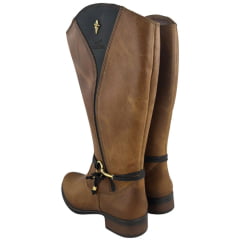 Bota Montaria Feminina Beretta Castor/Café Zíper Solado Montana - Ref:3005