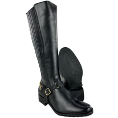 Bota Montaria Feminina Kedoll Preta Com Detalhes Bridão Removível Ref: 3915