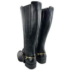 Bota Montaria Feminina Kedoll Preta Com Detalhes Bridão Removível Ref: 3915