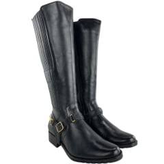 Bota Montaria Feminina Kedoll Preta Com Detalhes Bridão Removível Ref: 3915