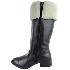 Bota Montaria Feminina Kedoll Preta Forrada Com Pelo Branco Ref. 6110