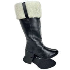 Bota Montaria Feminina Kedoll Preta Forrada Com Pelo Branco Ref. 6110