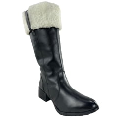 Bota Montaria Feminina Kedoll Preta Forrada Com Pelo Branco Ref. 6110