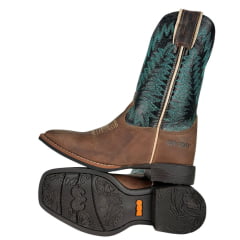 Bota Texana Feminina Durango Marrom Cano Preto Com Verde