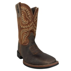 Bota Texana Feminina Durango Marrom Solado Flex Bico Quadrado