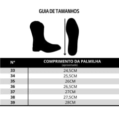 Bota Texana Feminina Goyazes Bico Fino Couro Mustang Preto Bordado Branco Solado Injetado Ref:256803-CC-04